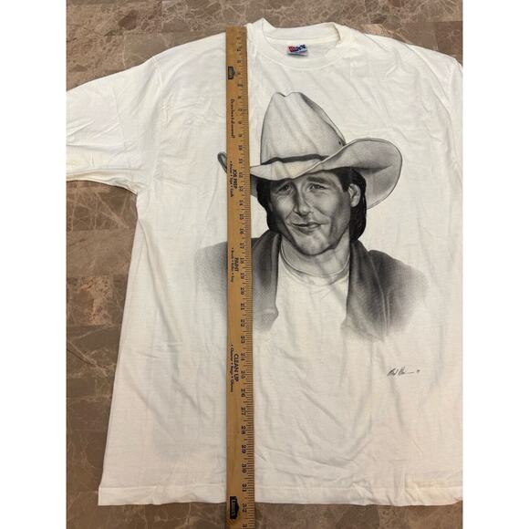 Vintage Clint Black Portrait Sketch Shirt Single Stitch Made In USA Country XL - Picture 8 of 8